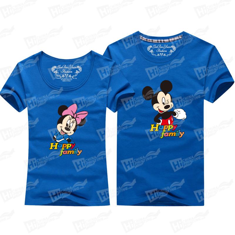 Mickey And Mini Mouse Short-Sleeve T-shirts Printing Services For Lovers' Matching Outfits